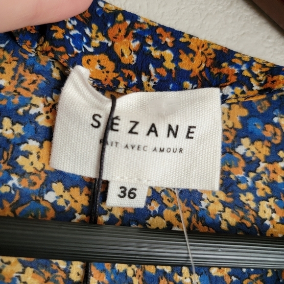 Sezane Ambroise Dress in Marine Flowers size 36 NWT - Picture 7 of 10